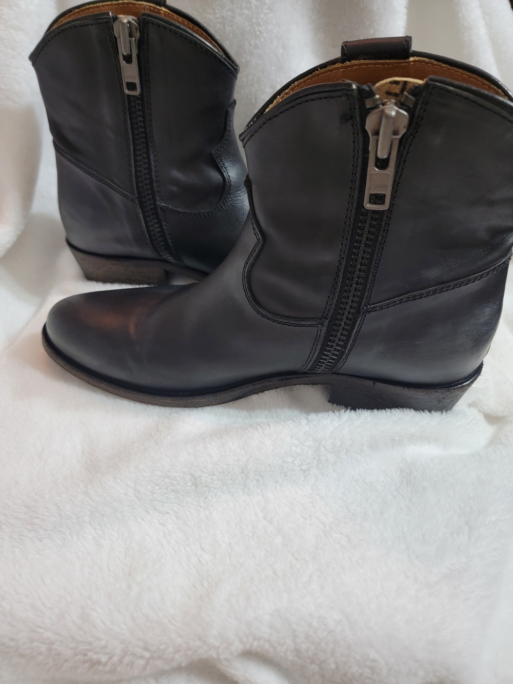 Madison Black Leather Side-Zip Ankle Booties